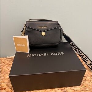 Michael Kors Black and Gold Camera Bag